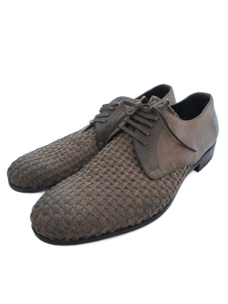 Dolce & Gabbana Leather Derby Shoes Braided 5.5 Brown